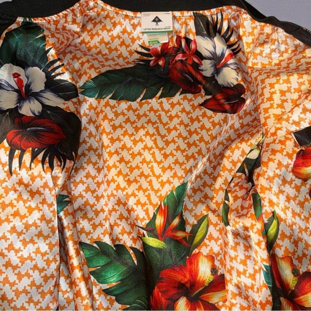 LRG Lifted Research Group Men’s Aloha Black Bomber Jacket Style C184001 Size M - Picture 12 of 14